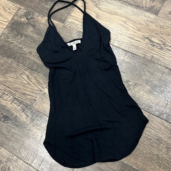 Express One Eleven Ribbed Black Tank Top - Picture 2 of 6